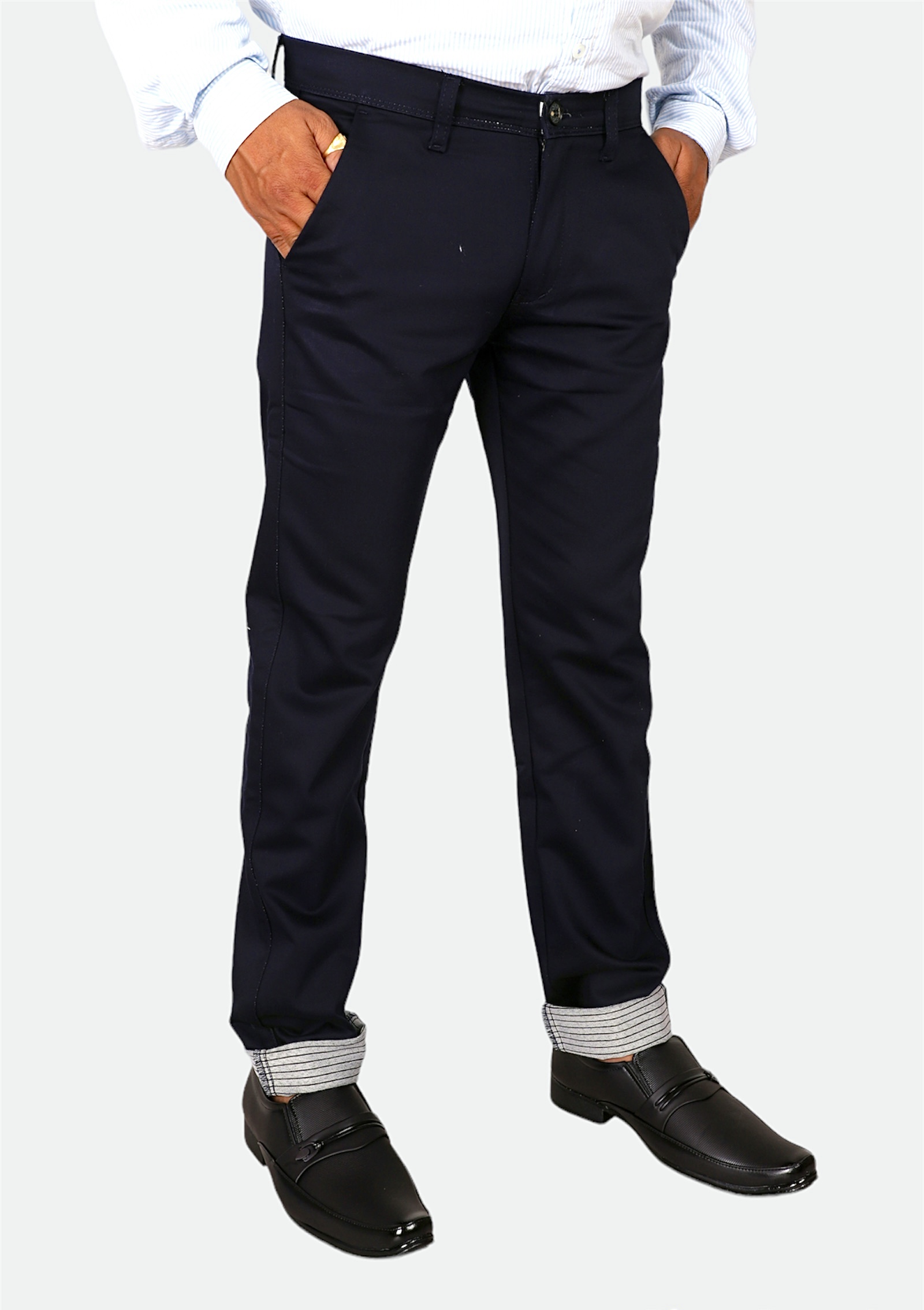 Buy JACK AND JONES Solid Cotton Slim Fit Mens Trousers | Shoppers Stop
