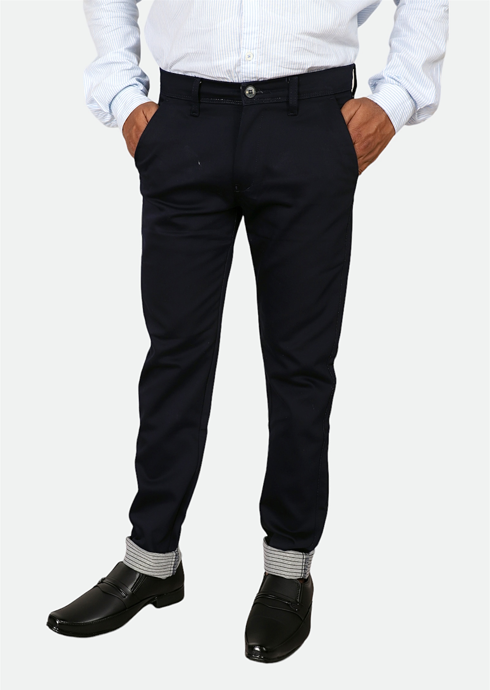 Men Cotton Pants Straight Leg Pants Stretch Twill Work Slim Fit Skinny Plus  Size | eBay